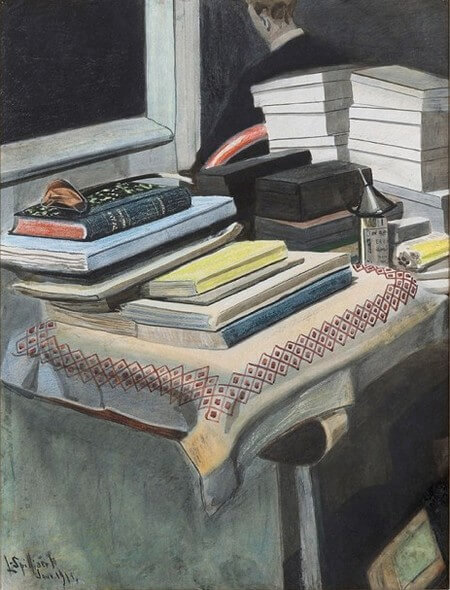 Charles Baudelaire: Een keuze uit zijn brieven. Aan Michel Lévy Brussel, België.15 februari 1865.Léon Spilliaert (1881-1946) Zelfportret met boeken, 1907 Pastel. vertaling correspondentie Baudelaire, vertalingen Vivienne Stringa