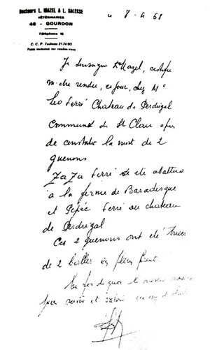 Léo Ferré, Pépée vertaling, chimpansee Pépée gedood door een kogel in het voorhoofd, gedicht Léo Ferré, château de Perdrigal, Lot, Vertalingen Vivienne