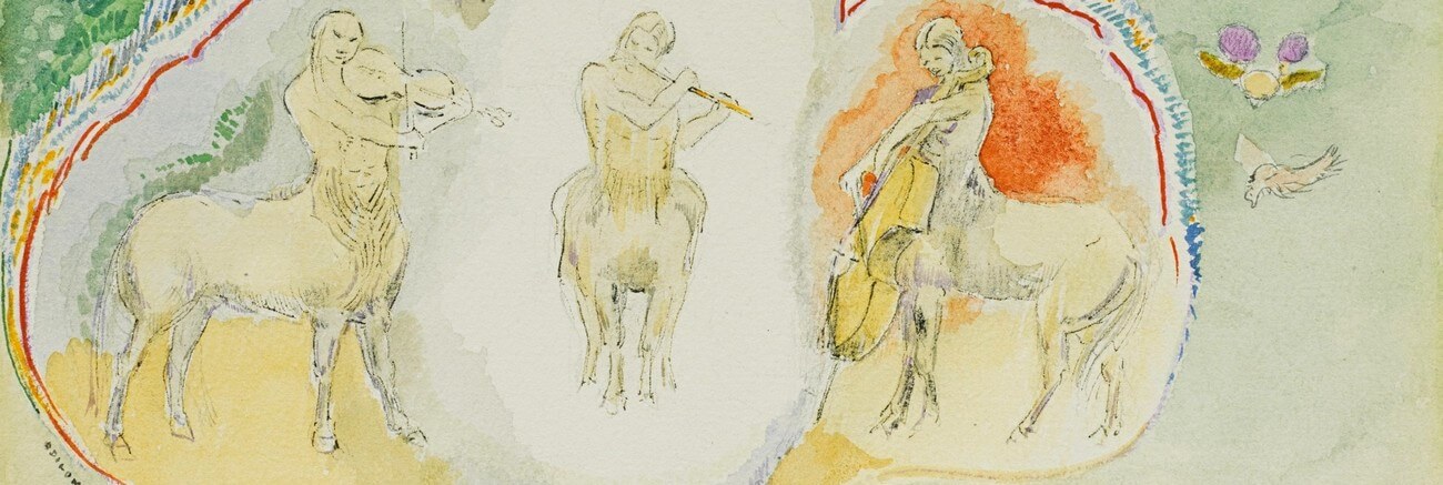 Les Centaures, Musiciens. Odilon Redon. 1840-1916. Vertalingen Vivienne Stringa.
